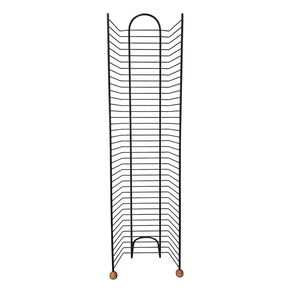 Y2K DVD Blue-Ray Game Rack Tower Media Storage Black Metal Wire Holds 38 32”